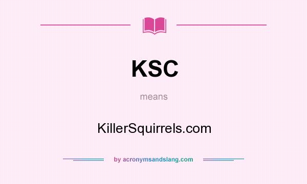 What does KSC mean? It stands for KillerSquirrels.com