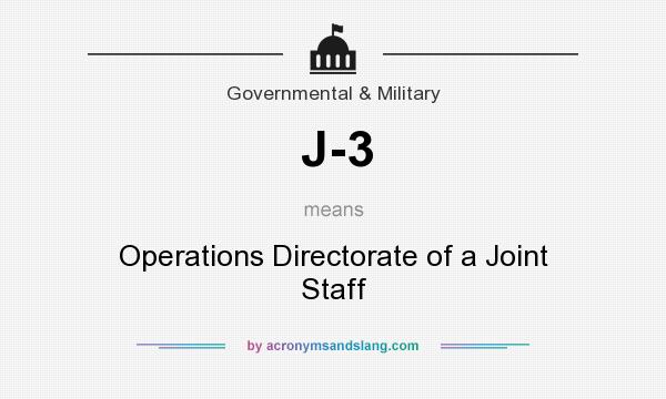 What does J-3 mean? It stands for Operations Directorate of a Joint Staff