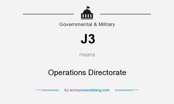 What does J3 mean? It stands for Operations Directorate