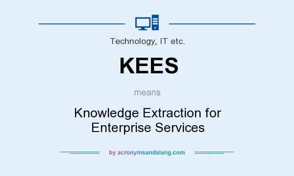 What does KEES mean? It stands for Knowledge Extraction for Enterprise Services