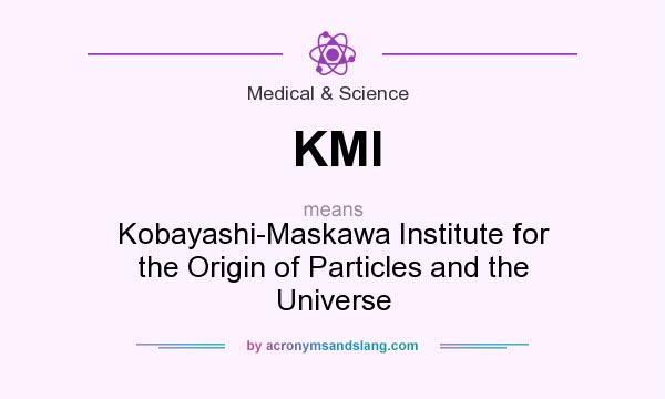 What does KMI mean? It stands for Kobayashi-Maskawa Institute for the Origin of Particles and the Universe