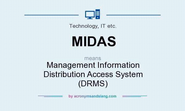 What does MIDAS mean? It stands for Management Information Distribution Access System (DRMS)