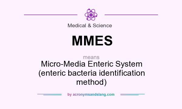 What does MMES mean? It stands for Micro-Media Enteric System (enteric bacteria identification method)