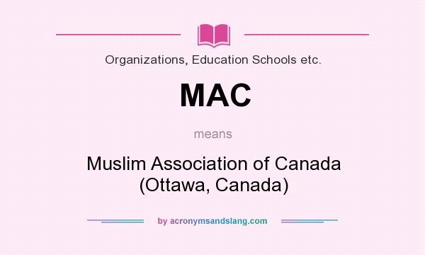 What does MAC mean? It stands for Muslim Association of Canada (Ottawa, Canada)