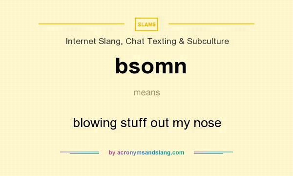 What does bsomn mean? It stands for blowing stuff out my nose