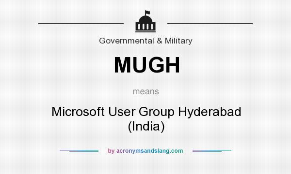 What does MUGH mean? It stands for Microsoft User Group Hyderabad (India)
