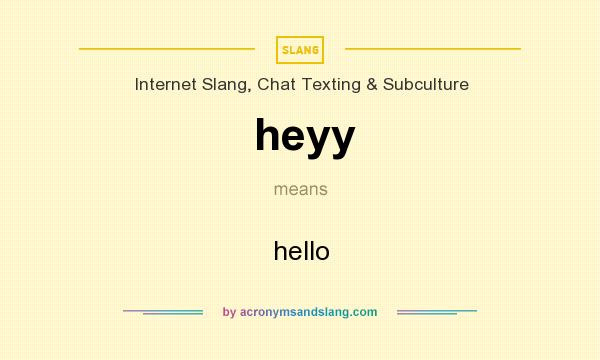 What does heyy mean? It stands for hello