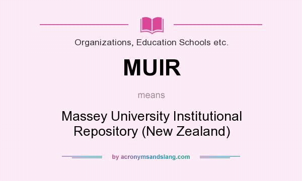 What does MUIR mean? It stands for Massey University Institutional Repository (New Zealand)