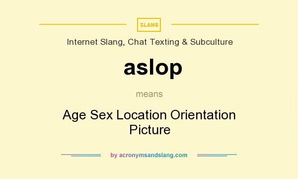 What does aslop mean? It stands for Age Sex Location Orientation Picture