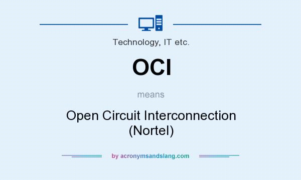 What does OCI mean? It stands for Open Circuit Interconnection (Nortel)