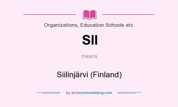 What does SII mean? It stands for Siilinjärvi (Finland)