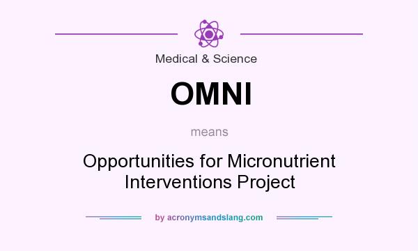 What does OMNI mean? It stands for Opportunities for Micronutrient Interventions Project