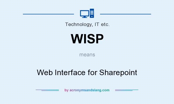 What does WISP mean? It stands for Web Interface for Sharepoint