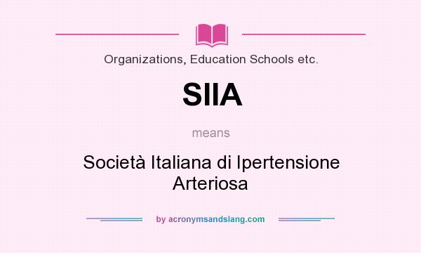 What does SIIA mean? It stands for Società Italiana di Ipertensione Arteriosa