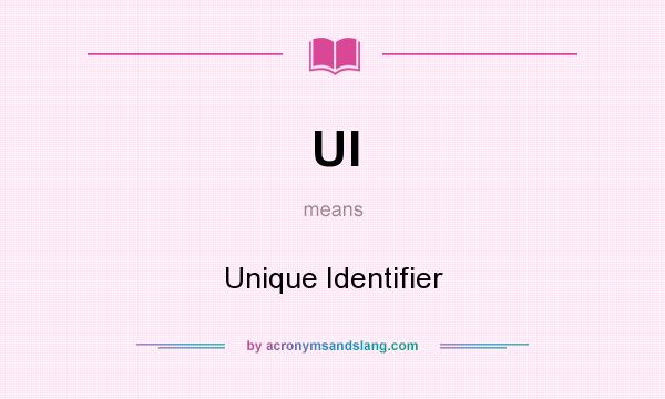 What does UI mean? It stands for Unique Identifier