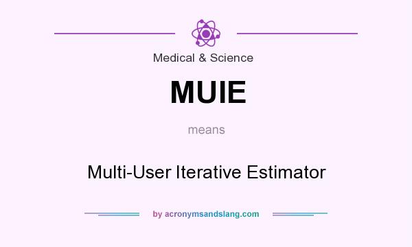What does MUIE mean? It stands for Multi-User Iterative Estimator