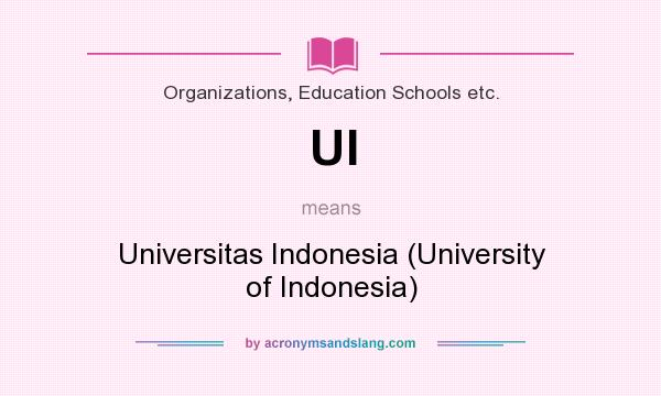 What does UI mean? It stands for Universitas Indonesia (University of Indonesia)