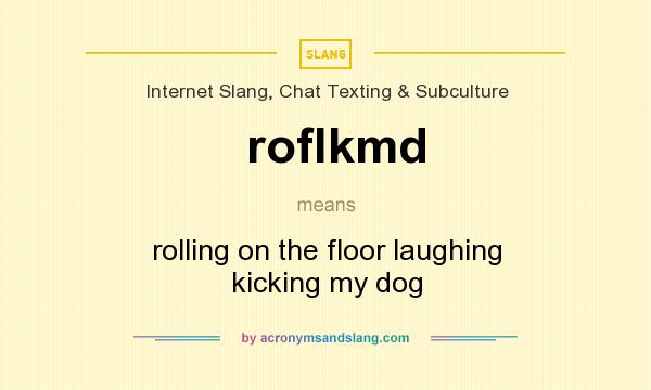 What does roflkmd mean? It stands for rolling on the floor laughing kicking my dog