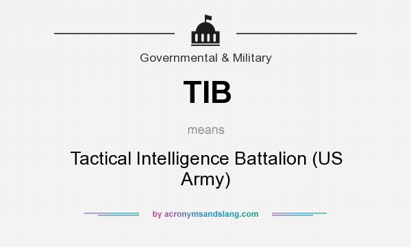 What does TIB mean? It stands for Tactical Intelligence Battalion (US Army)