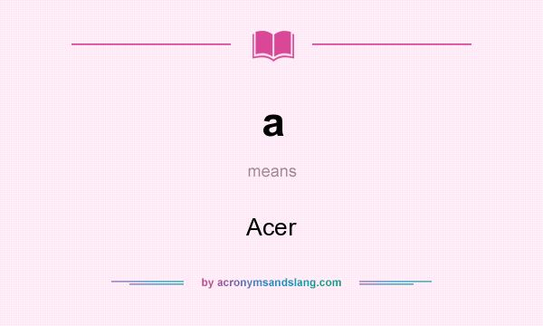 What does a mean? It stands for Acer