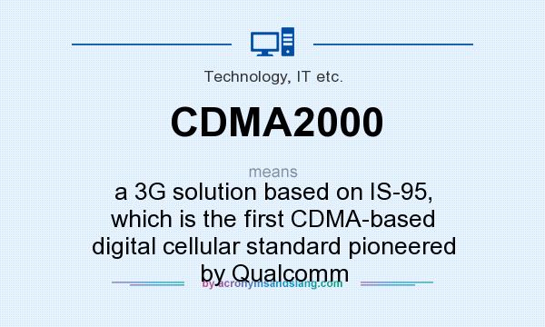 What does CDMA2000 mean? It stands for a 3G solution based on IS-95, which is the first CDMA-based digital cellular standard pioneered by Qualcomm