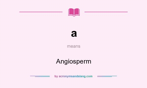 What does a mean? It stands for Angiosperm