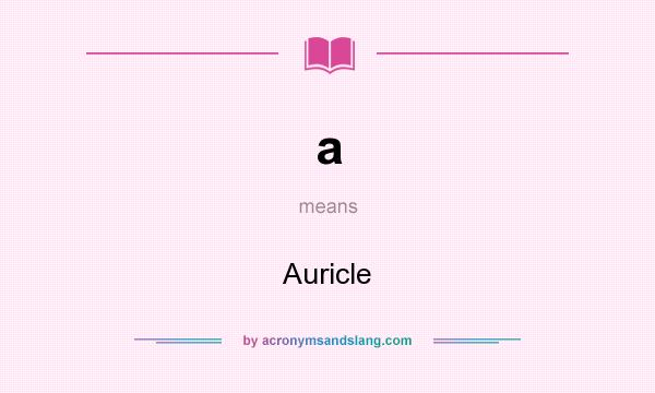 What does a mean? It stands for Auricle