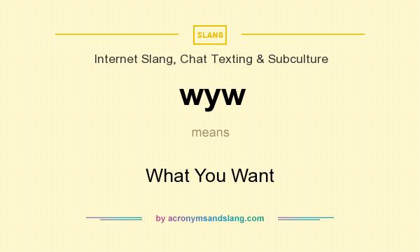 What does wyw mean? It stands for What You Want