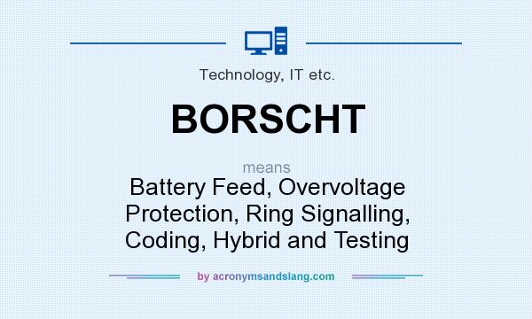 What does BORSCHT mean? It stands for Battery Feed, Overvoltage Protection, Ring Signalling, Coding, Hybrid and Testing