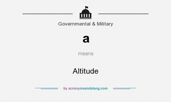 What does a mean? It stands for Altitude