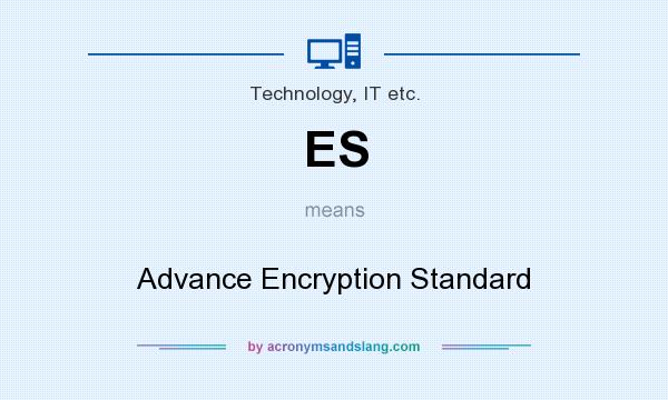 What does ES mean? It stands for Advance Encryption Standard