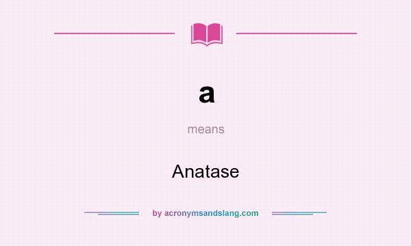 What does a mean? It stands for Anatase