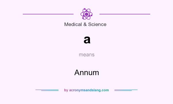 What does a mean? It stands for Annum