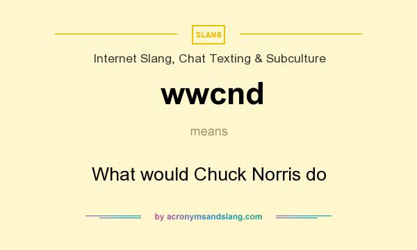 What does wwcnd mean? It stands for What would Chuck Norris do