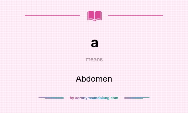 What does a mean? It stands for Abdomen