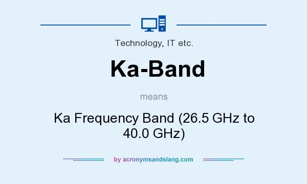 What does Ka-Band mean? It stands for Ka Frequency Band (26.5 GHz to 40.0 GHz)