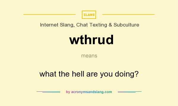 What does wthrud mean? It stands for what the hell are you doing?