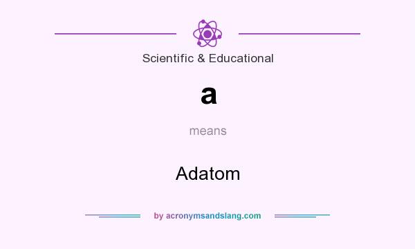What does a mean? It stands for Adatom