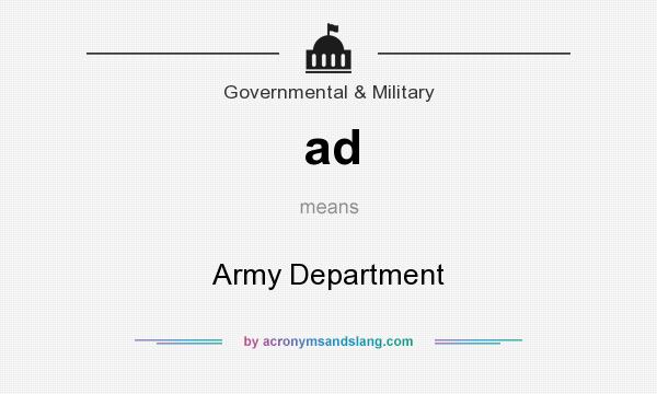 What does ad mean? It stands for Army Department