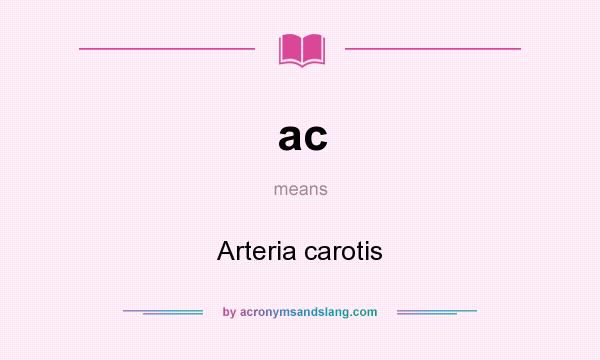 What does ac mean? It stands for Arteria carotis