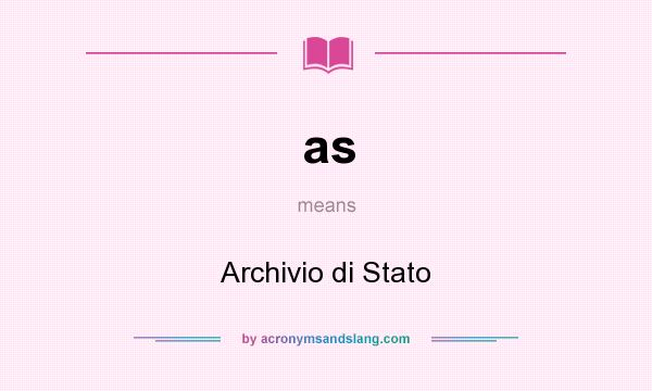 What does as mean? It stands for Archivio di Stato
