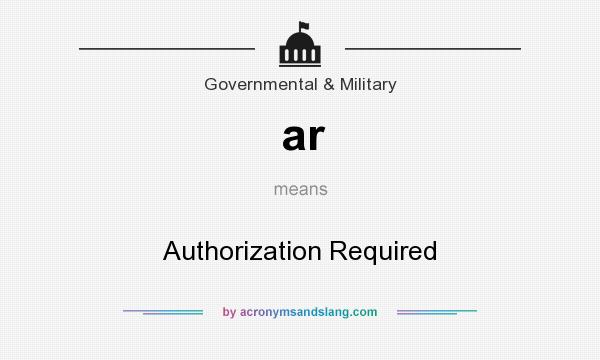 What does ar mean? It stands for Authorization Required