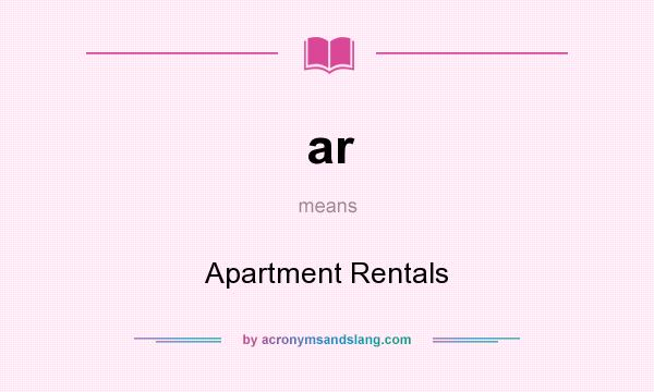 What does ar mean? It stands for Apartment Rentals