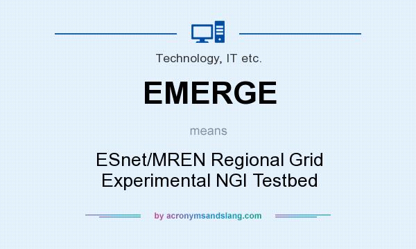 What does EMERGE mean? It stands for ESnet/MREN Regional Grid Experimental NGI Testbed