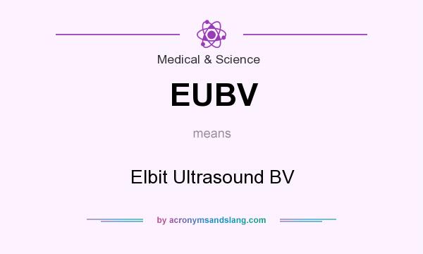 What does EUBV mean? It stands for Elbit Ultrasound BV