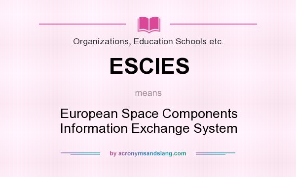 What does ESCIES mean? It stands for European Space Components Information Exchange System