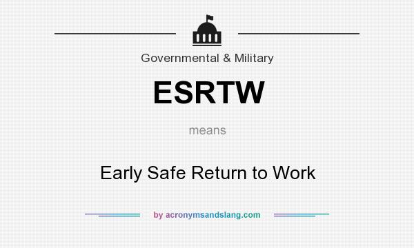 What does ESRTW mean? It stands for Early Safe Return to Work