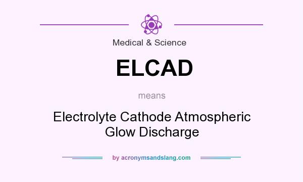 What does ELCAD mean? It stands for Electrolyte Cathode Atmospheric Glow Discharge