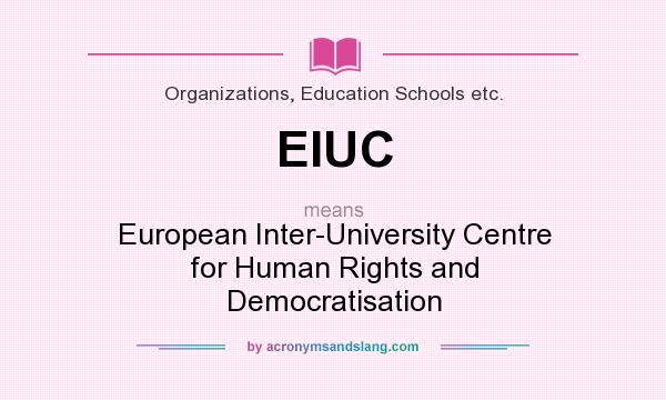What does EIUC mean? It stands for European Inter-University Centre for Human Rights and Democratisation