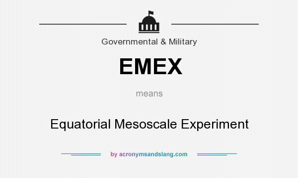 What does EMEX mean? It stands for Equatorial Mesoscale Experiment